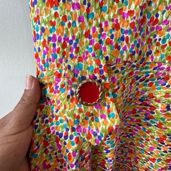 Oscar de la Renta Multicolor Button-Up Midi Dress - Picture 6 of 16